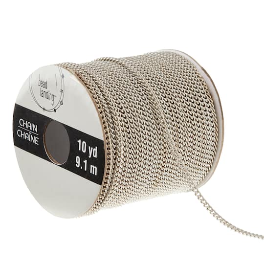 6 Pack: 10yd. Rhodium Mini Curb Chain Spool by Bead Landing™